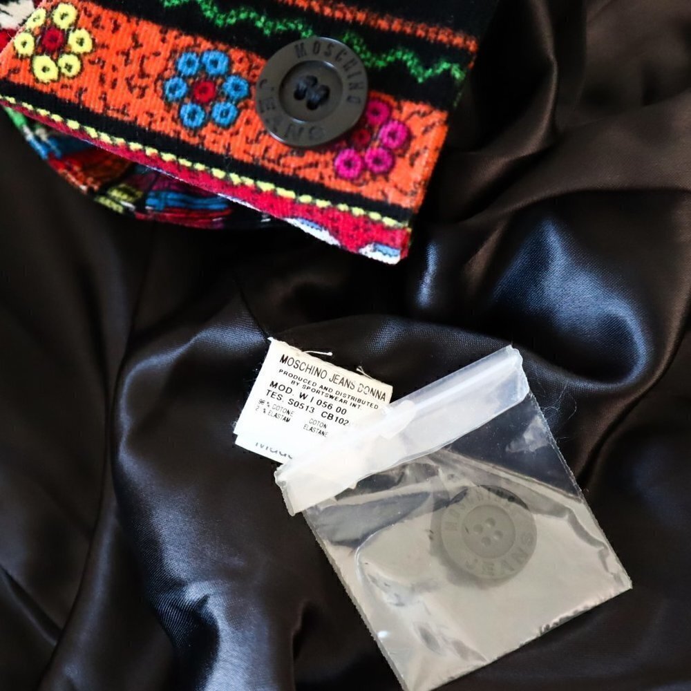 Moschino Jeans Vintage Rare Floral Velvet Corduroy Blazer Jacket New NWOT 10 - Picture 5 of 6
